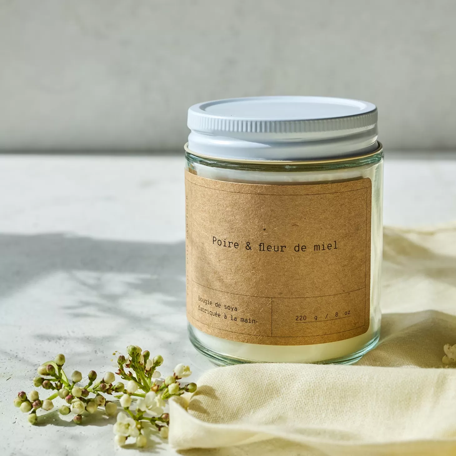 Trois fois par jour Bougie De Soya - Poire & Fleur De Miel Cheap