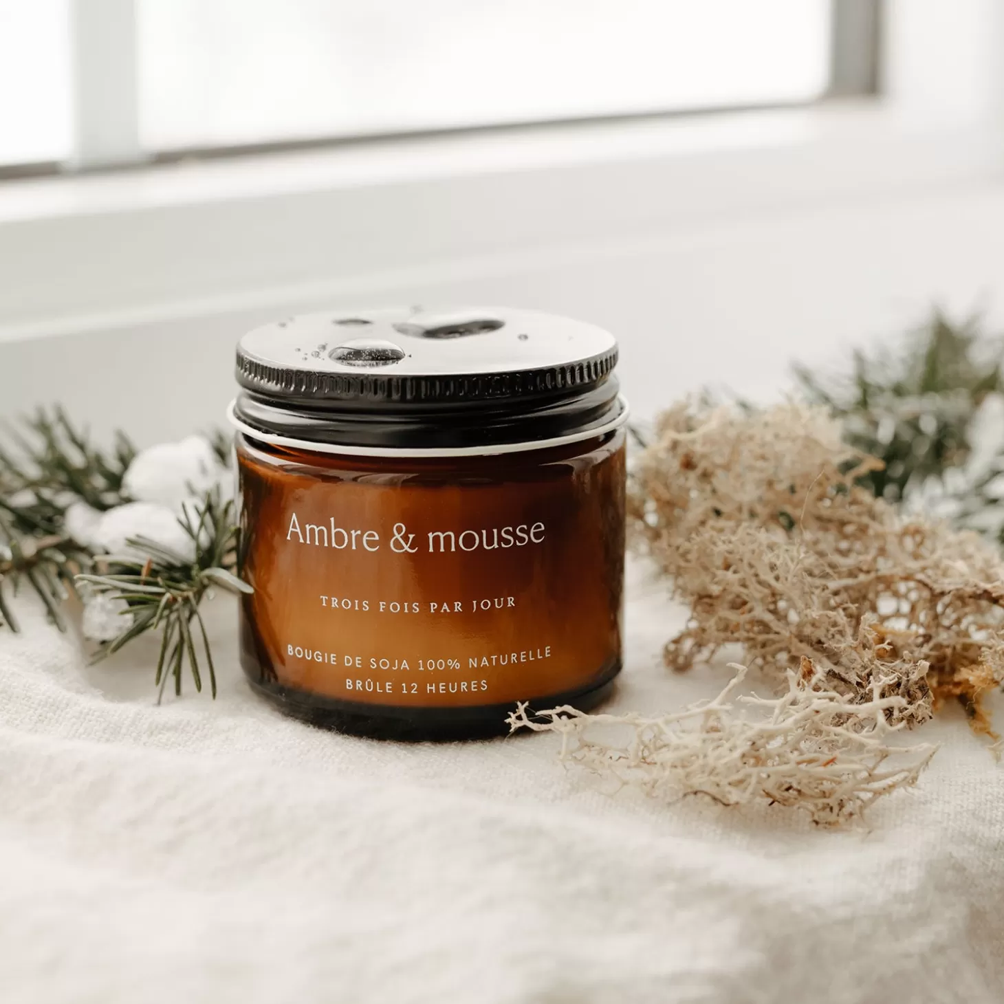 Trois fois par jour Bougie De Soya Ambre & Mousse Shop