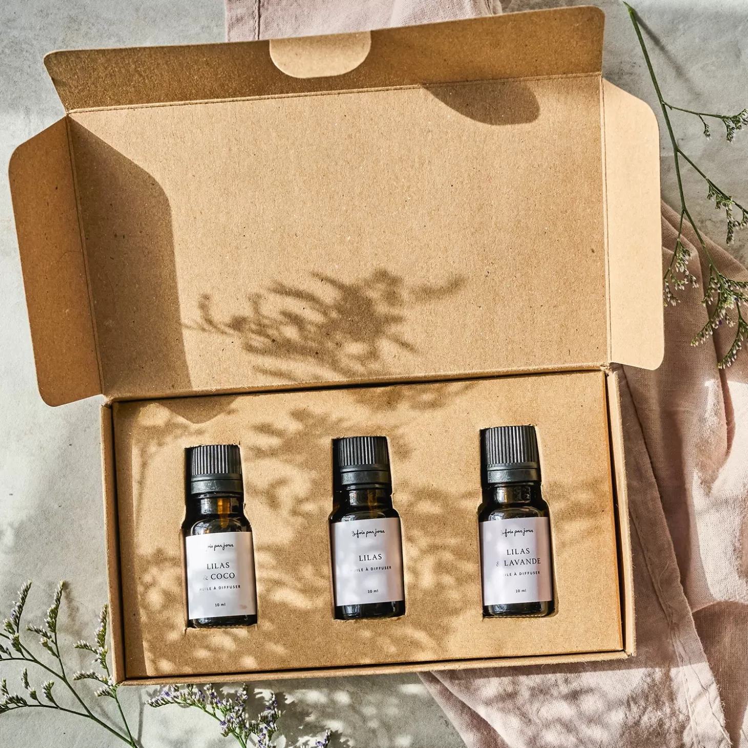 Trois fois par jour Coffret Decouverte | 3 Huiles À Diffuser - Lilas Cheap