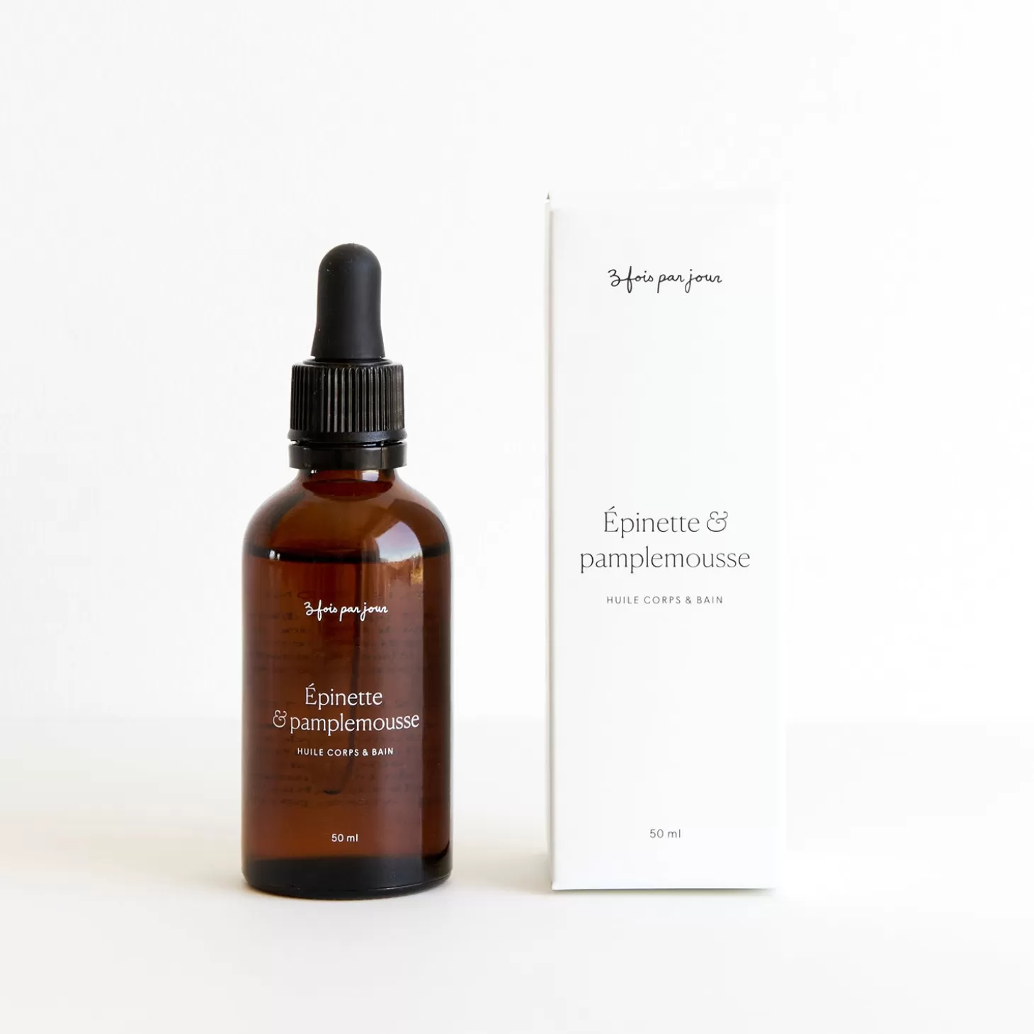 Trois fois par jour Huile Pour Le Corps & Bain Epinette & Pamplemousse Clearance