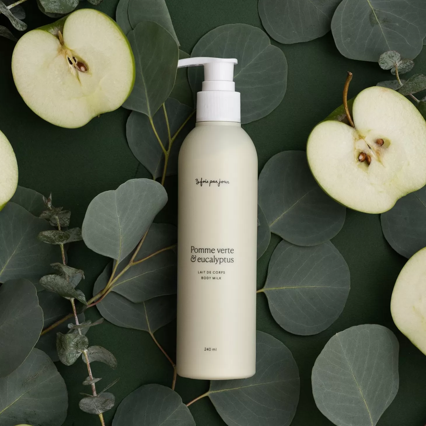 Trois fois par jour Lait De Corps — Pomme Verte & Eucalyptus Flash Sale