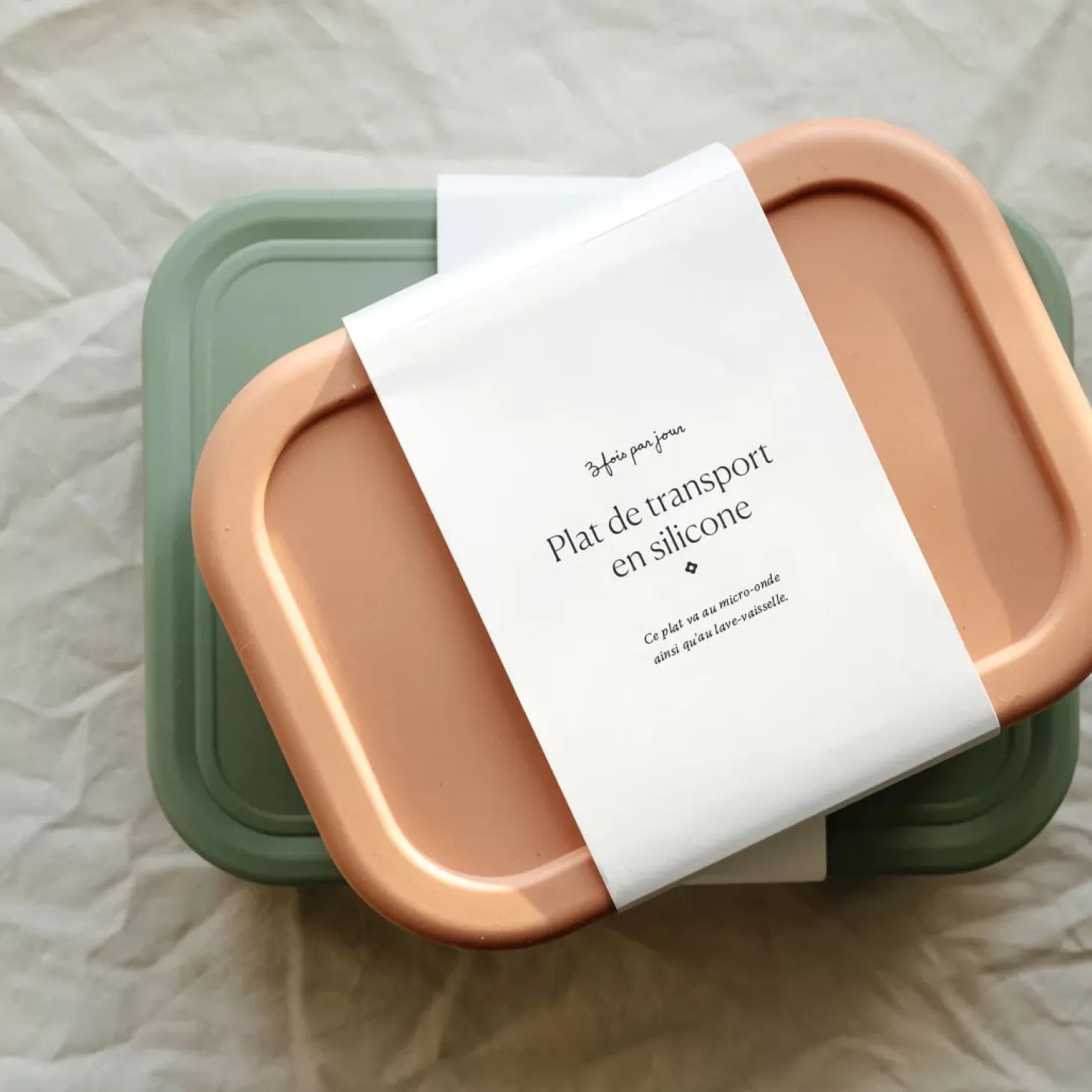 Trois fois par jour Plat De Transport En Silicone - Peche Discount