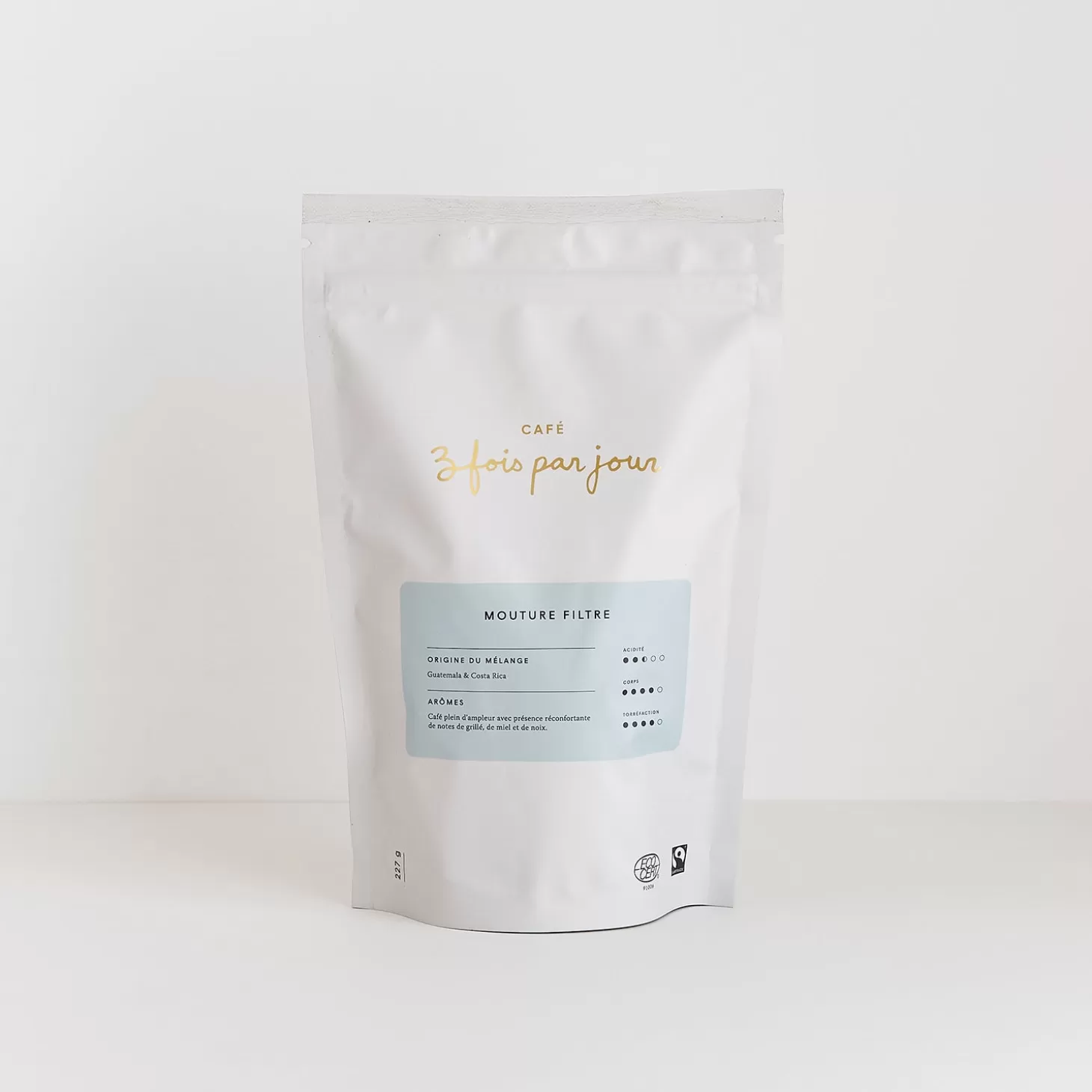 Trois fois par jour Sac De Cafe Mouture Filtre Premoulu Online