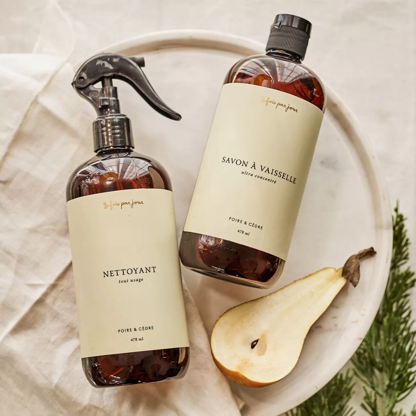 Trois fois par jour Savon A Vaisselle Cedre & Poire Clearance