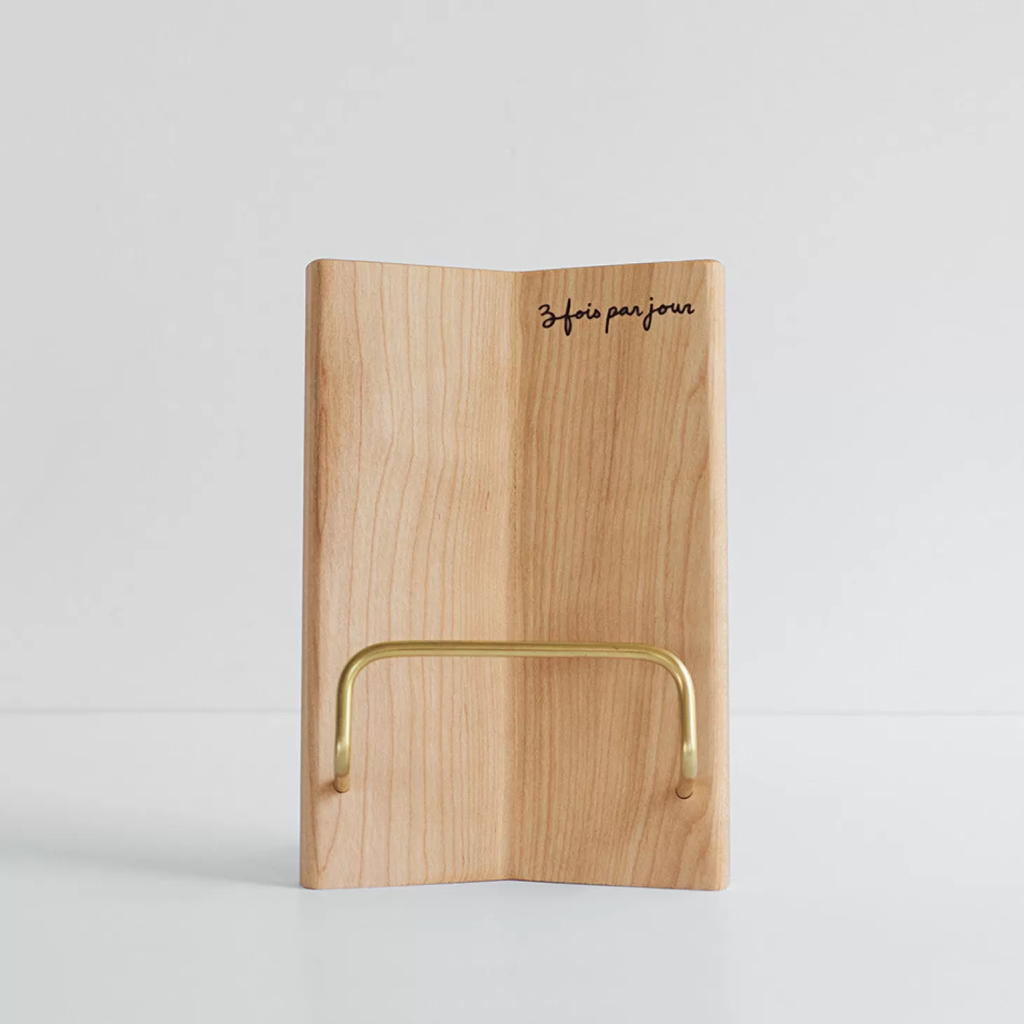 Trois fois par jour Support A Livre En Laiton & En Merisier Shop